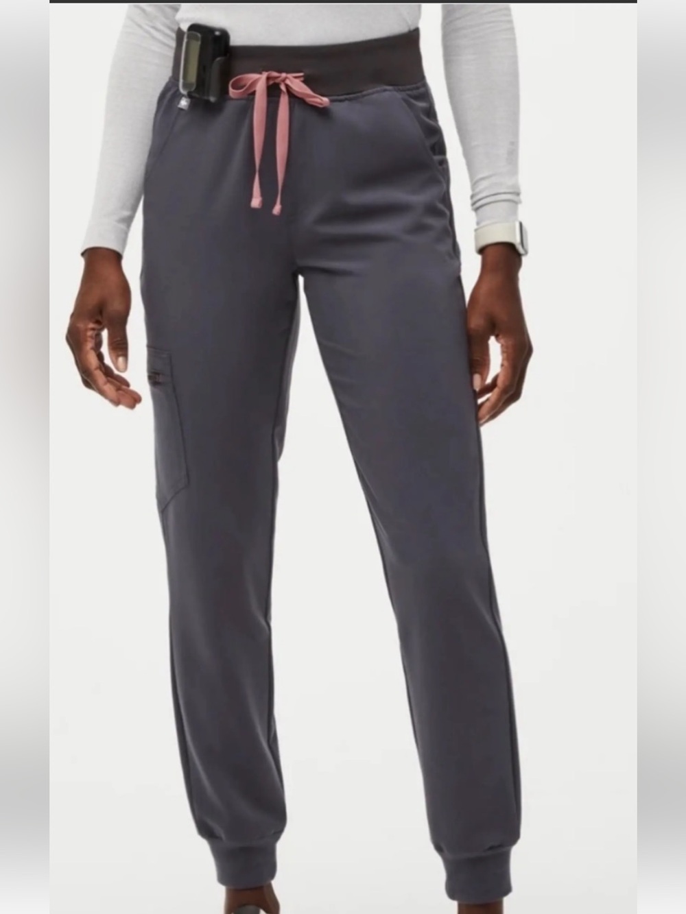 Figs‎ Charcoal Jogger Pants with Pink Drawstring size mp
